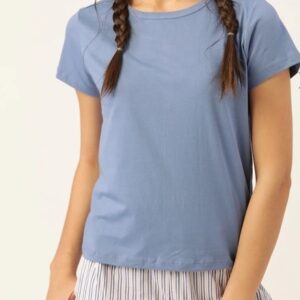 Plain 100% Organic Cotton 160 Gsm Girls Casual Tops