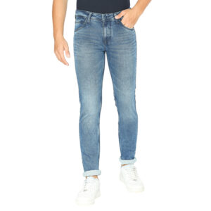 Mens Slim Fit Electric Blue Denim Jeans - Various Sizes Available, Washable, Long Lasting Colors, High Comfort Level