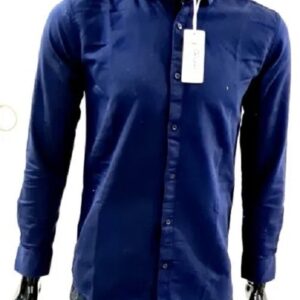 Cotton Slim Fit Long Sleeve Shirt - Classic Collar Neck, Available In Blue, Brown, Green, Red, Black, Navy Blue | Breathable, Washable, No Fade, Ideal For Casual And Formal Occasions